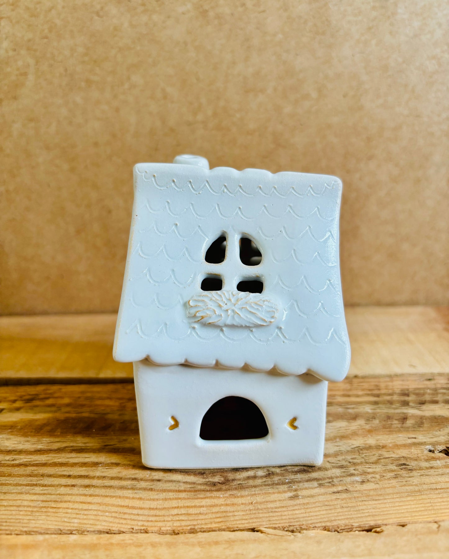 Maison de Noël - photophore blanc et or 19