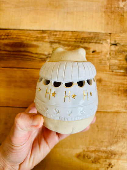 Ours polaire - photophore blanc et or 21