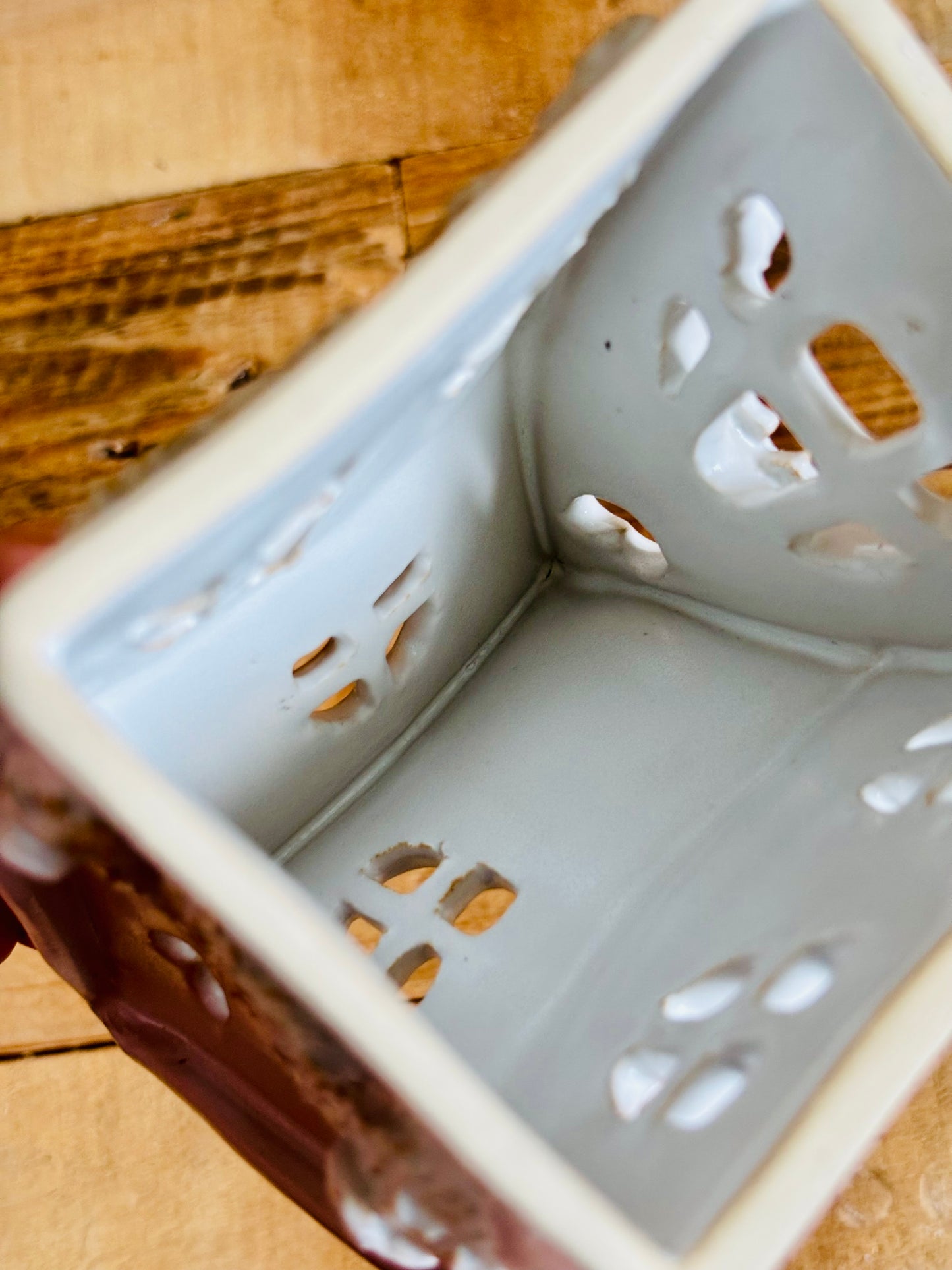 Maison de Noël - photophore blanc et or 9