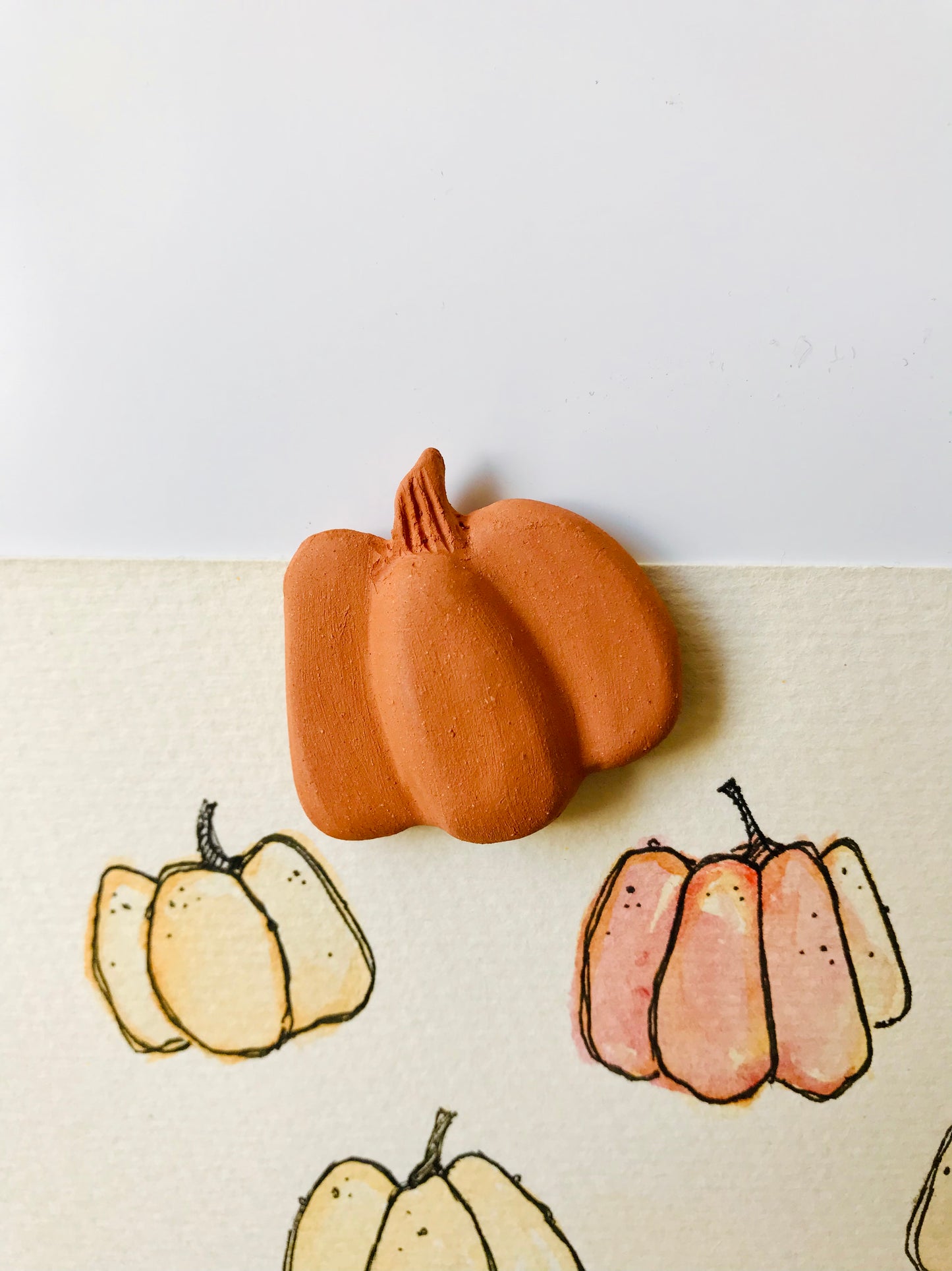 Two pumpkins - orange magnets