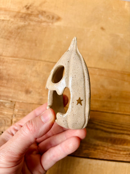 Citrouille murale beige moucheté et or  - 2