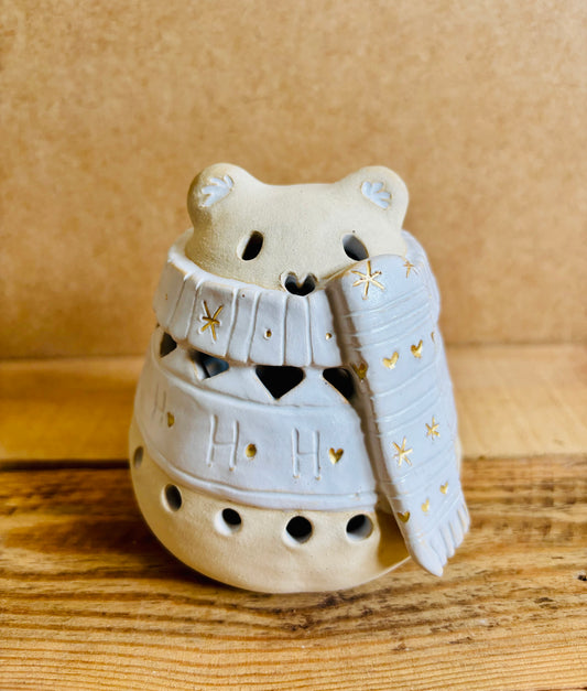 Ours polaire - photophore blanc et or 3