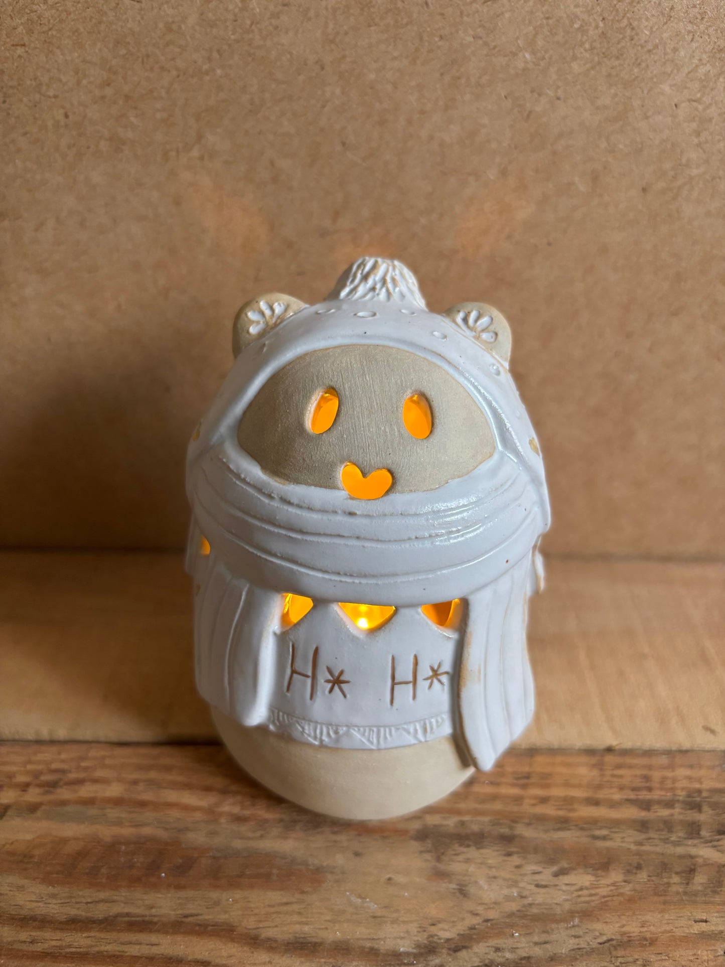 Ours polaire - photophore blanc et or 25