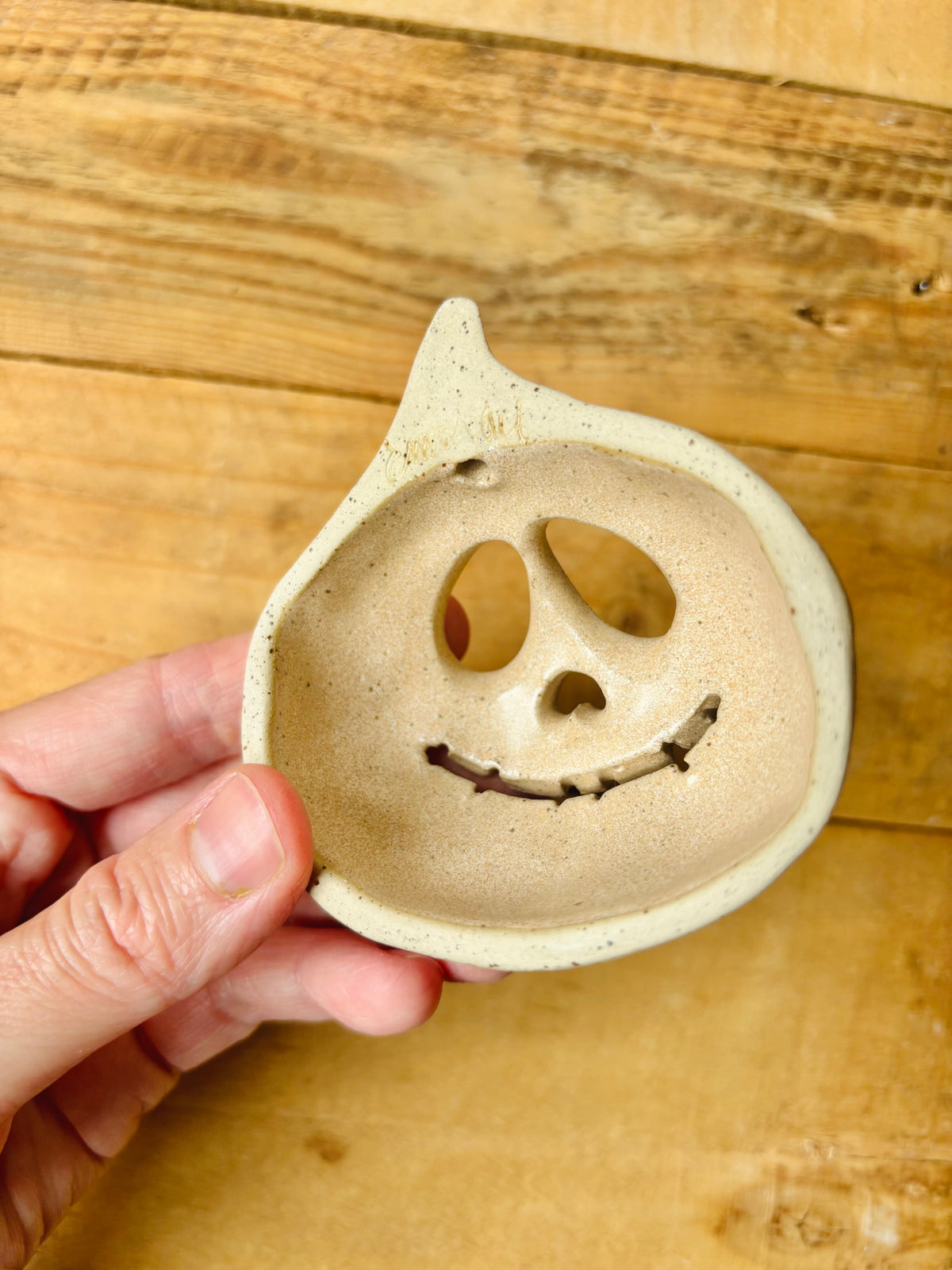 Citrouille murale beige moucheté - 1
