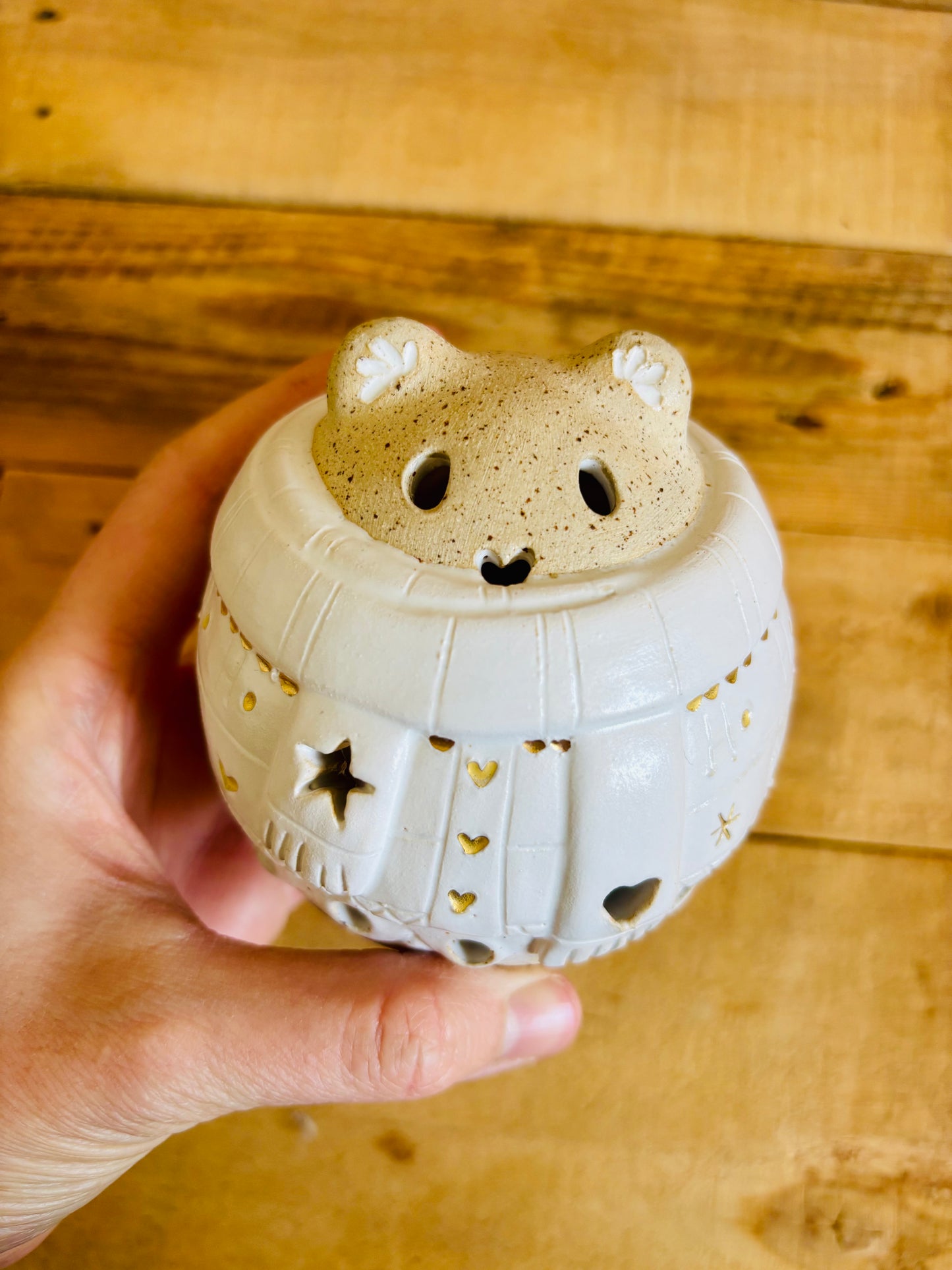 Ours polaire - photophore blanc et or 4