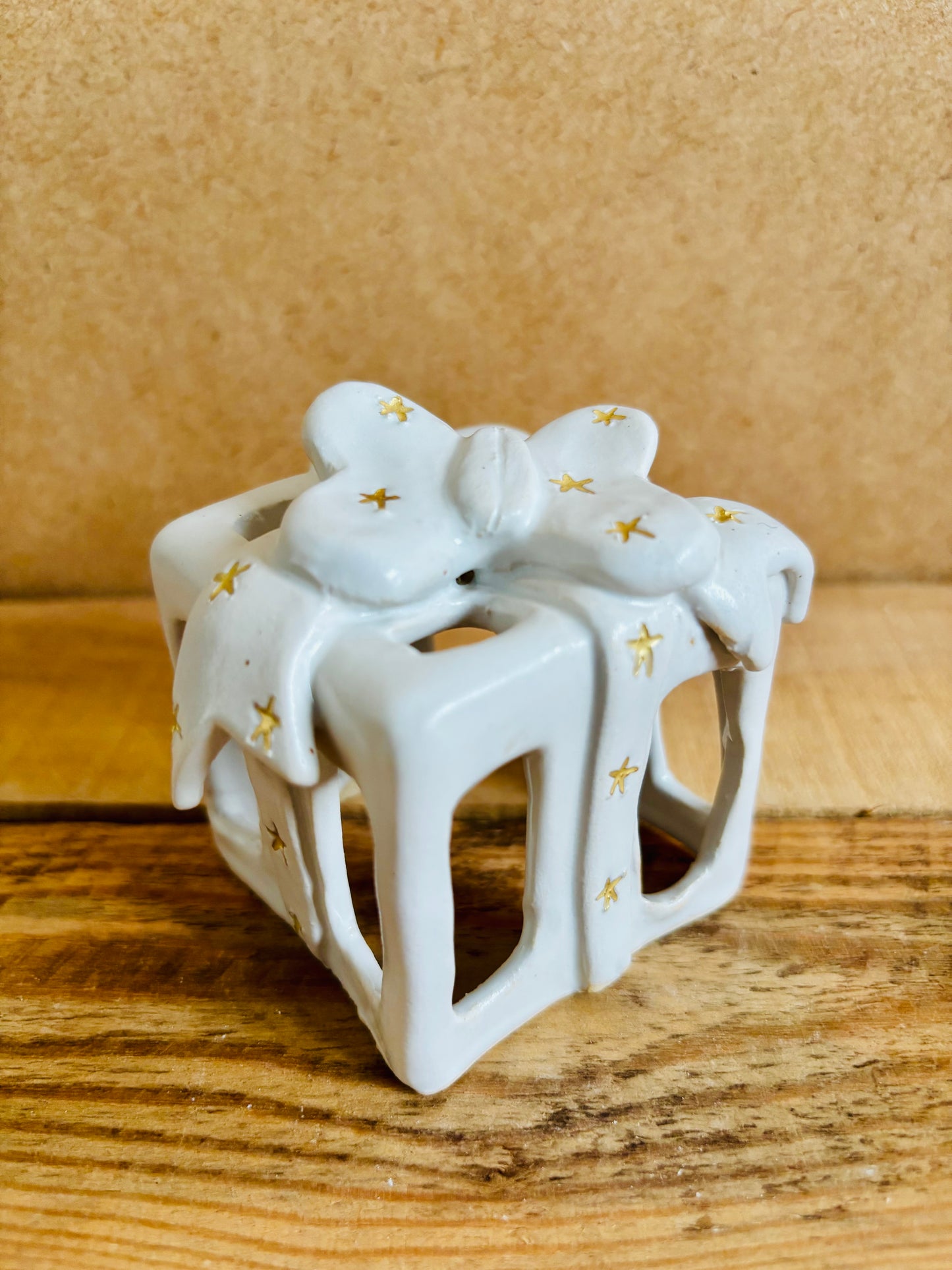 Cadeau de Noël - photophore blanc et or 1