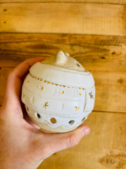 Ours polaire - photophore blanc et or 4