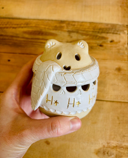 Ours polaire - photophore blanc et or 5