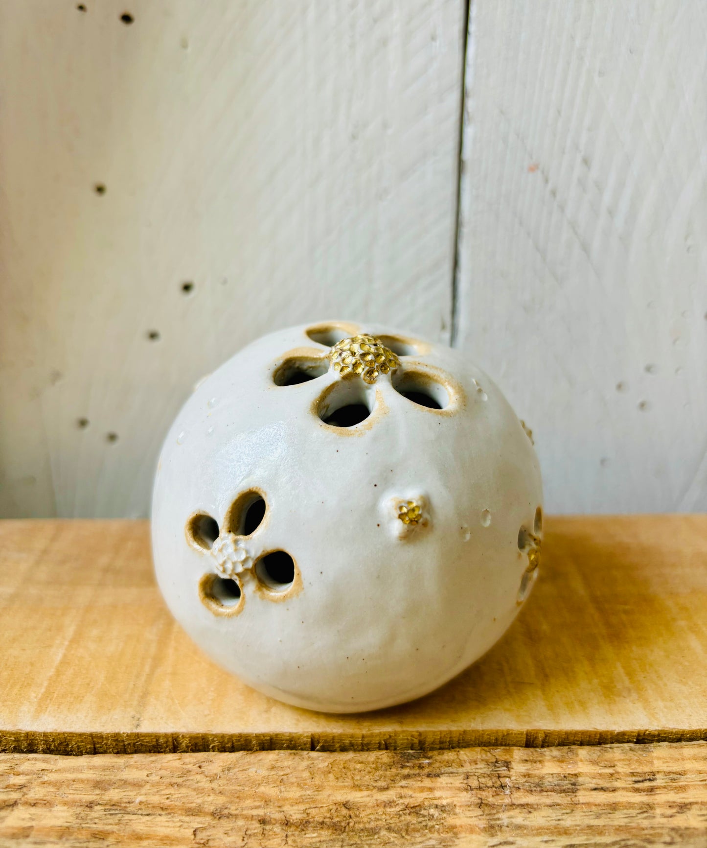 Vase & Tealight holder - white and gold - 3