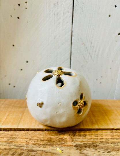 Vase & Tealight holder - white and gold - 2