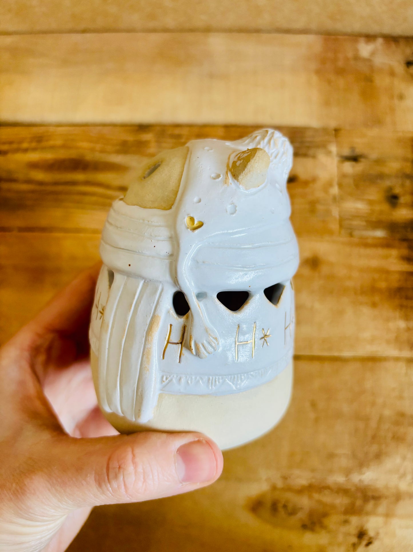 Ours polaire - photophore blanc et or 25