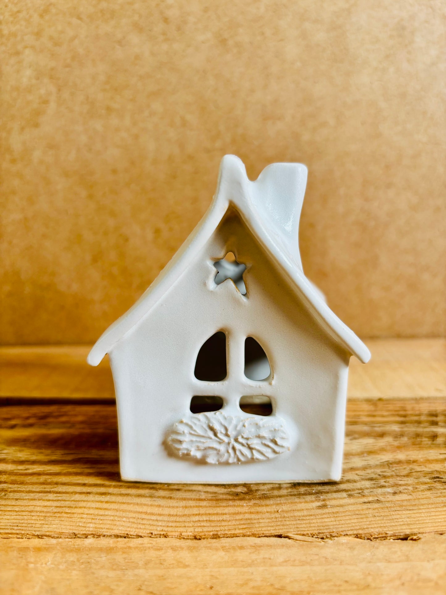 Maison de Noël - photophore blanc et or 26