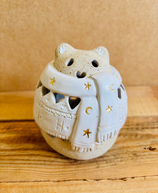 Ours polaire - photophore blanc et or 6