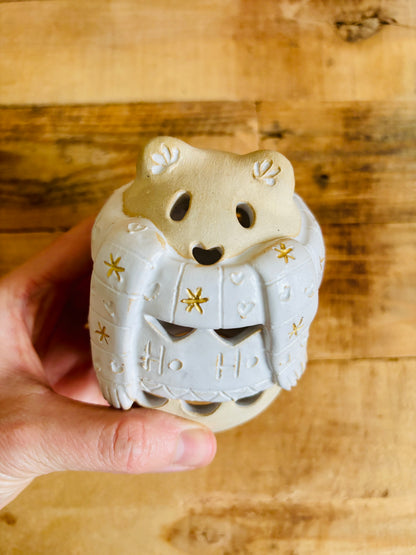 Ours polaire - photophore blanc et or 19