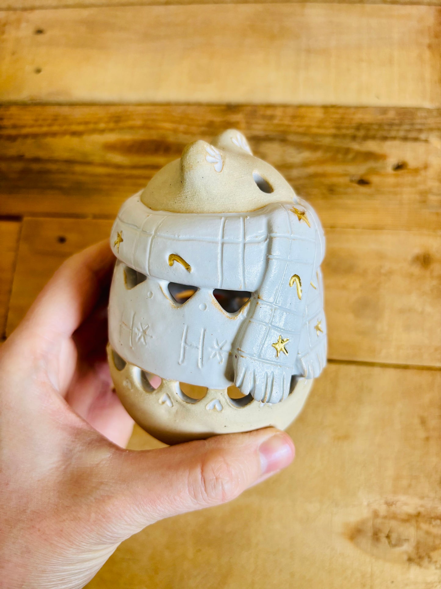 Ours polaire - photophore blanc et or 9