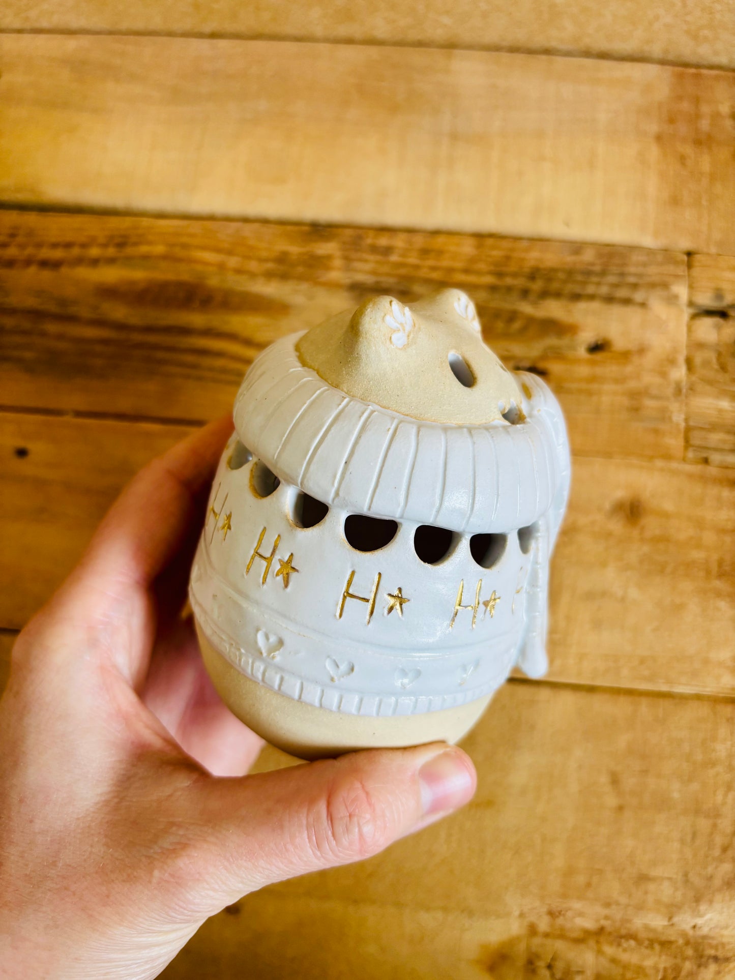 Ours polaire - photophore blanc et or 21