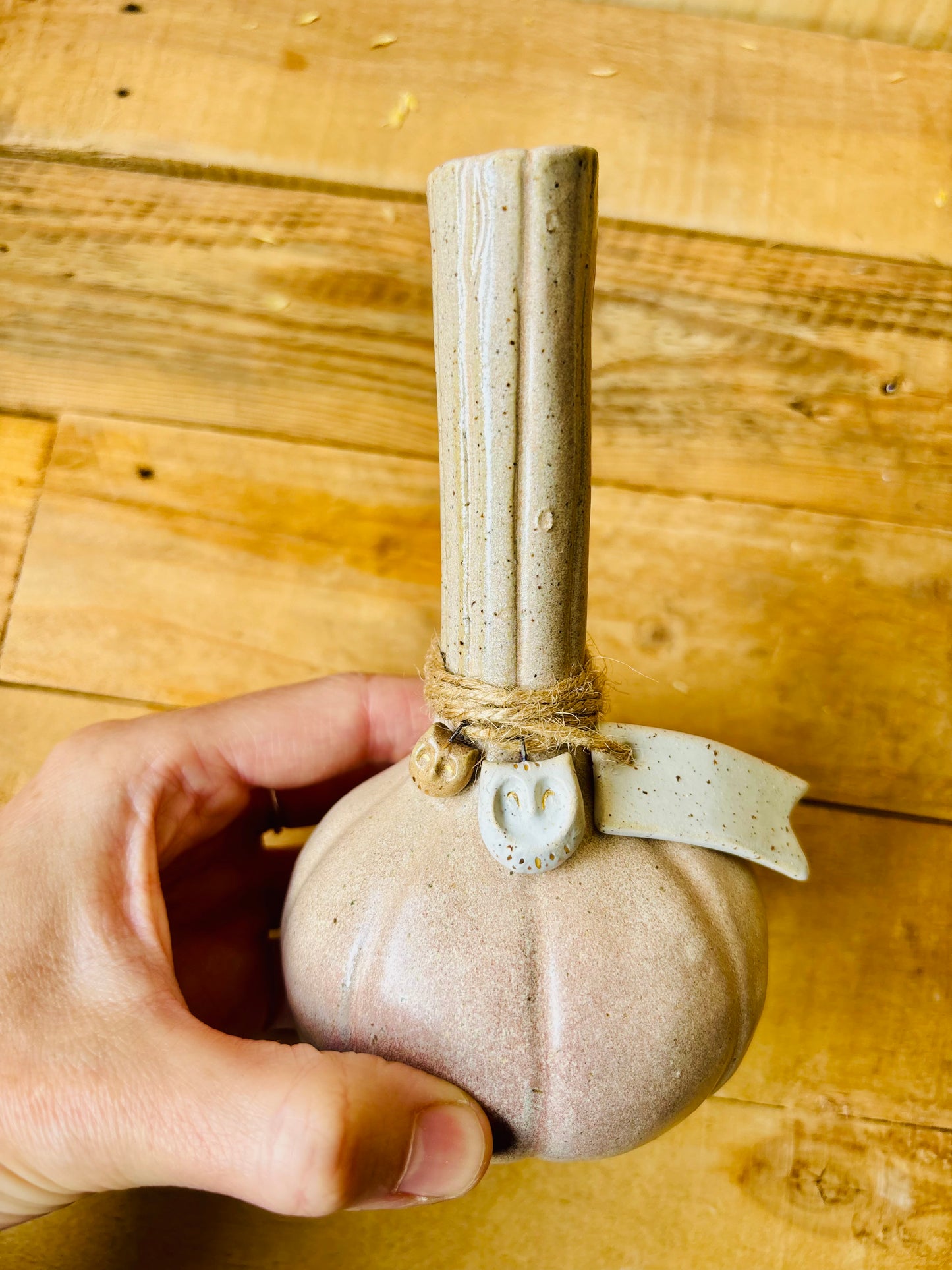 VASE - fiole beige moucheté - 2