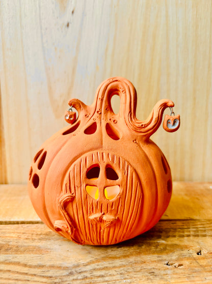 Maison citrouille - photophore orange 1