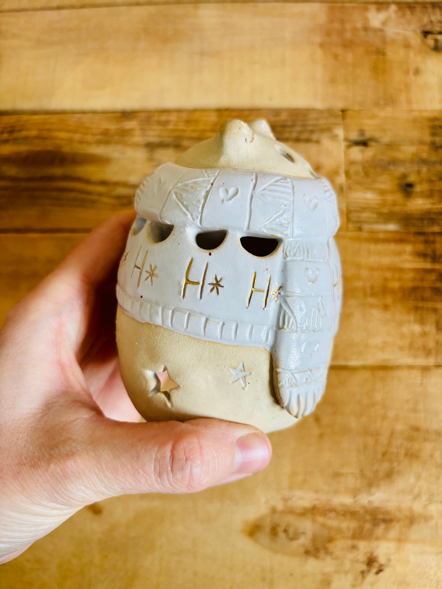 Ours polaire - photophore blanc et or 15