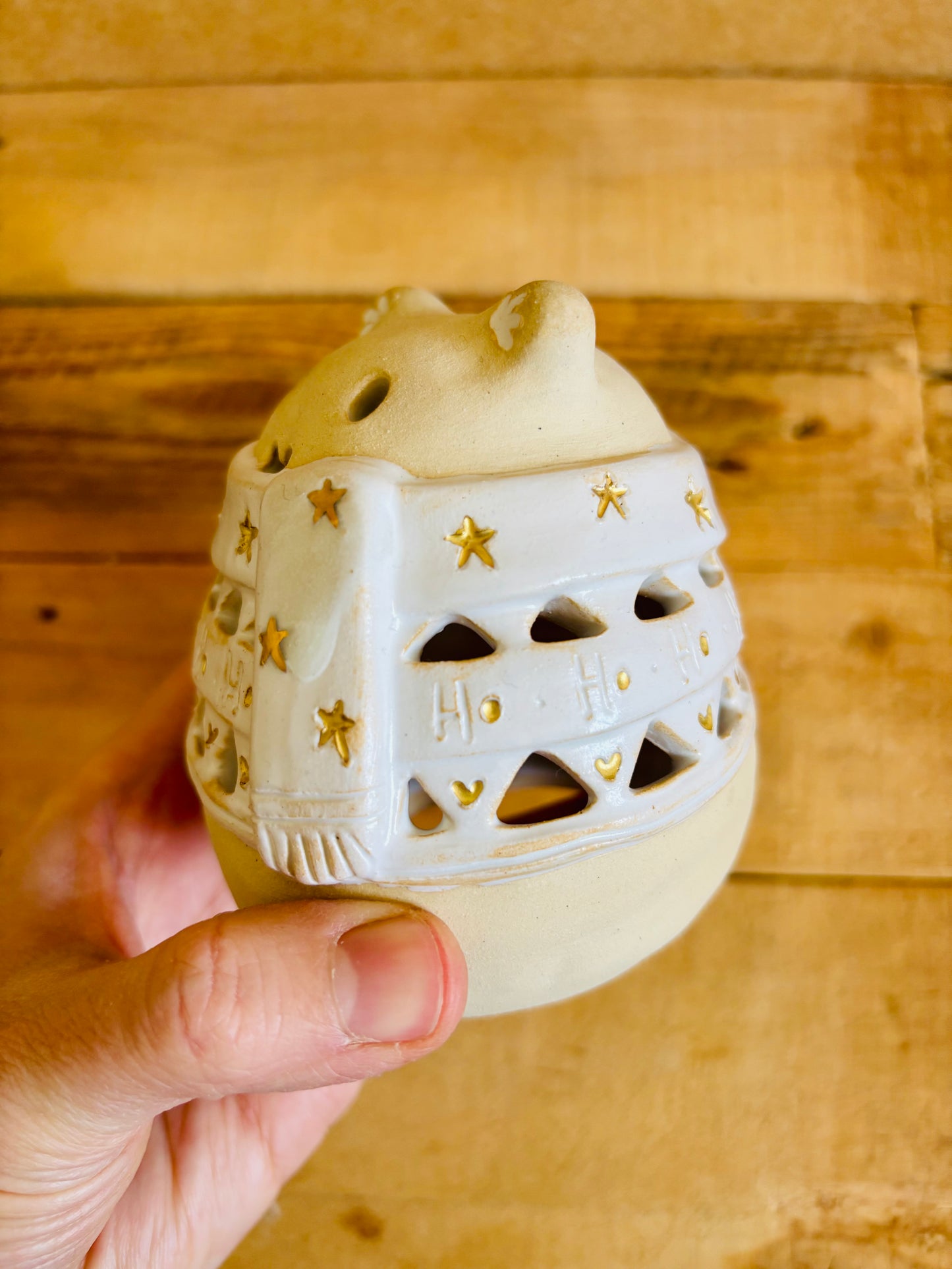 Ours polaire - photophore blanc et or 1