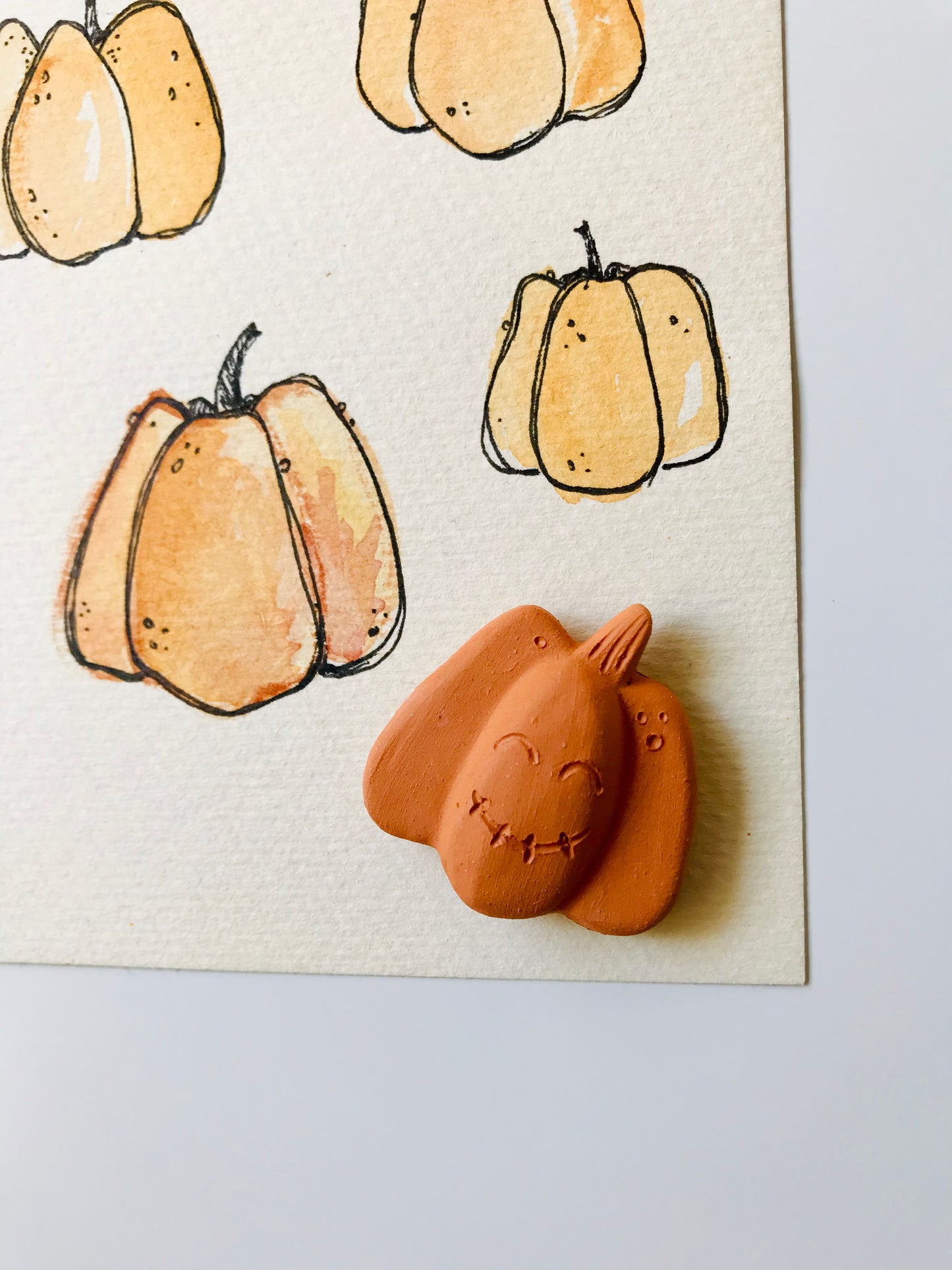 Two pumpkins - orange magnets