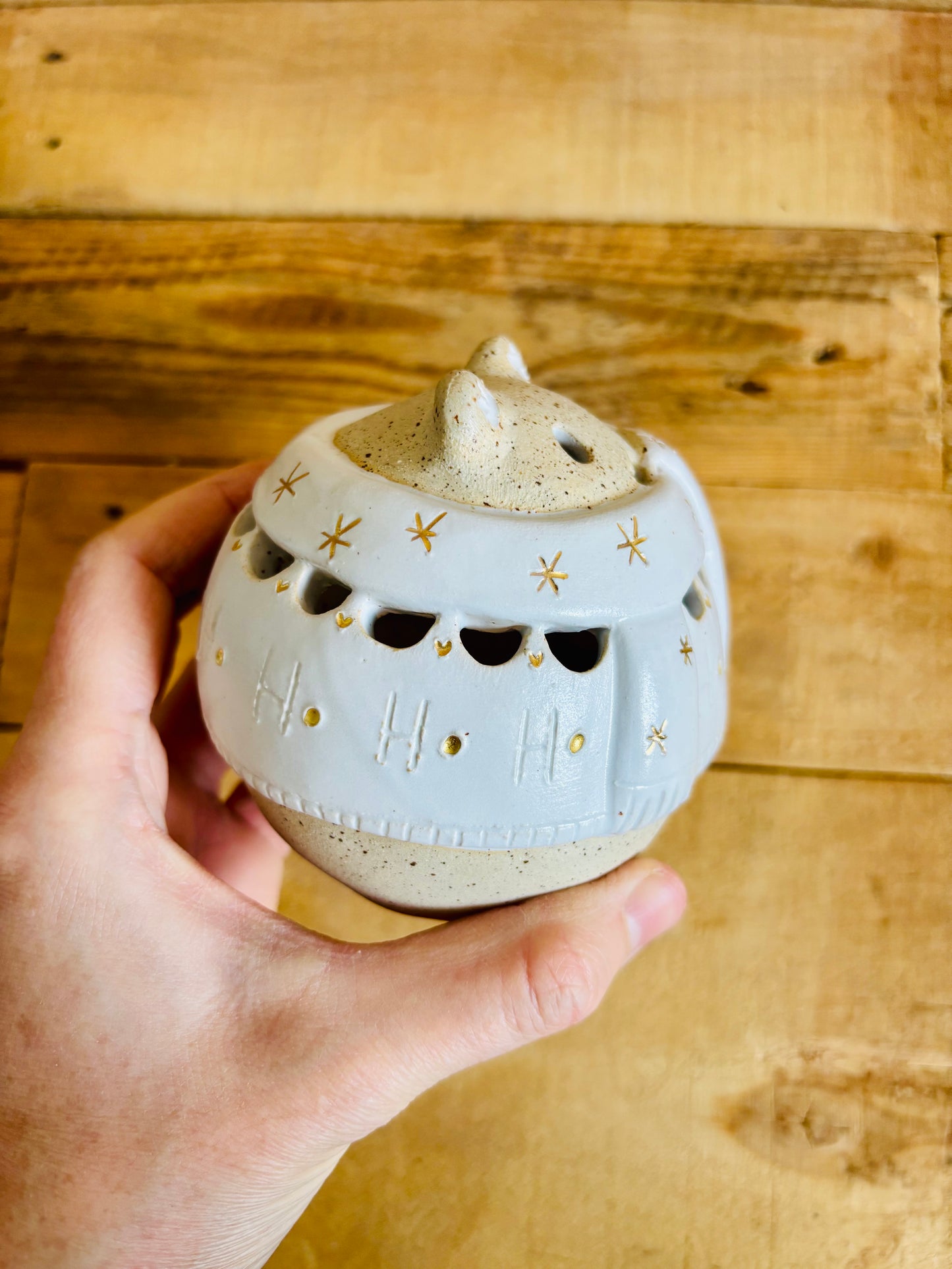 Ours polaire - photophore blanc et or 10