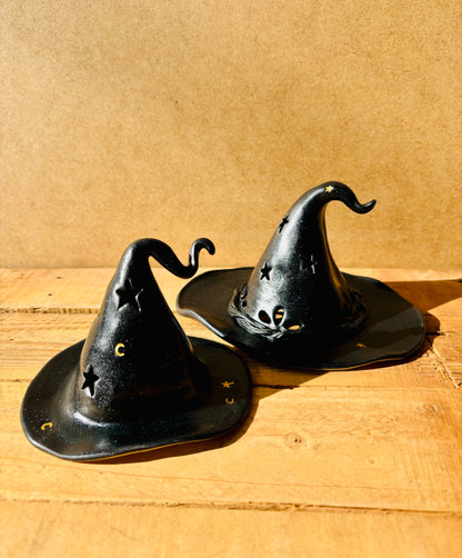 Chapeau de Sorcière  - photophore noir et doré 1