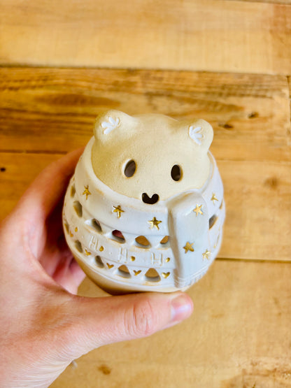 Ours polaire - photophore blanc et or 1