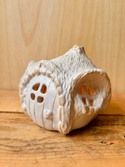 Maison Hobbit - photophore blanc 19