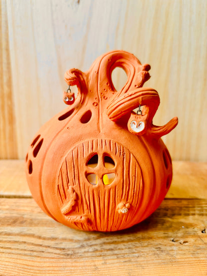 Maison citrouille - photophore orange 5