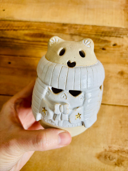 Ours polaire - photophore blanc et or 28