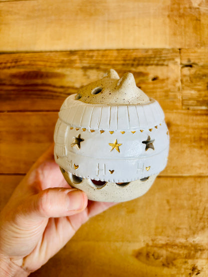 Ours polaire - photophore blanc et or 22