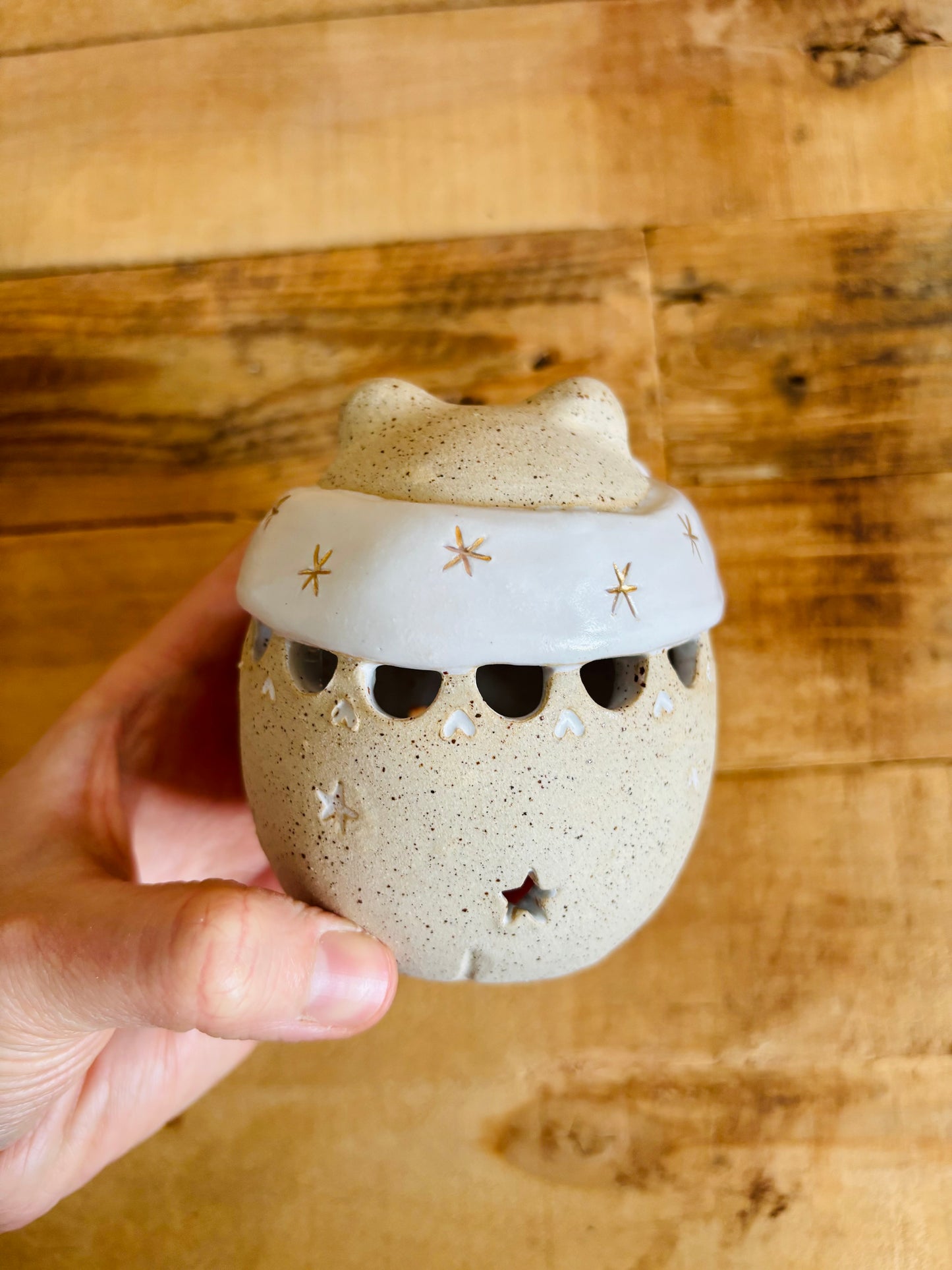 Ours polaire - photophore blanc et or 14