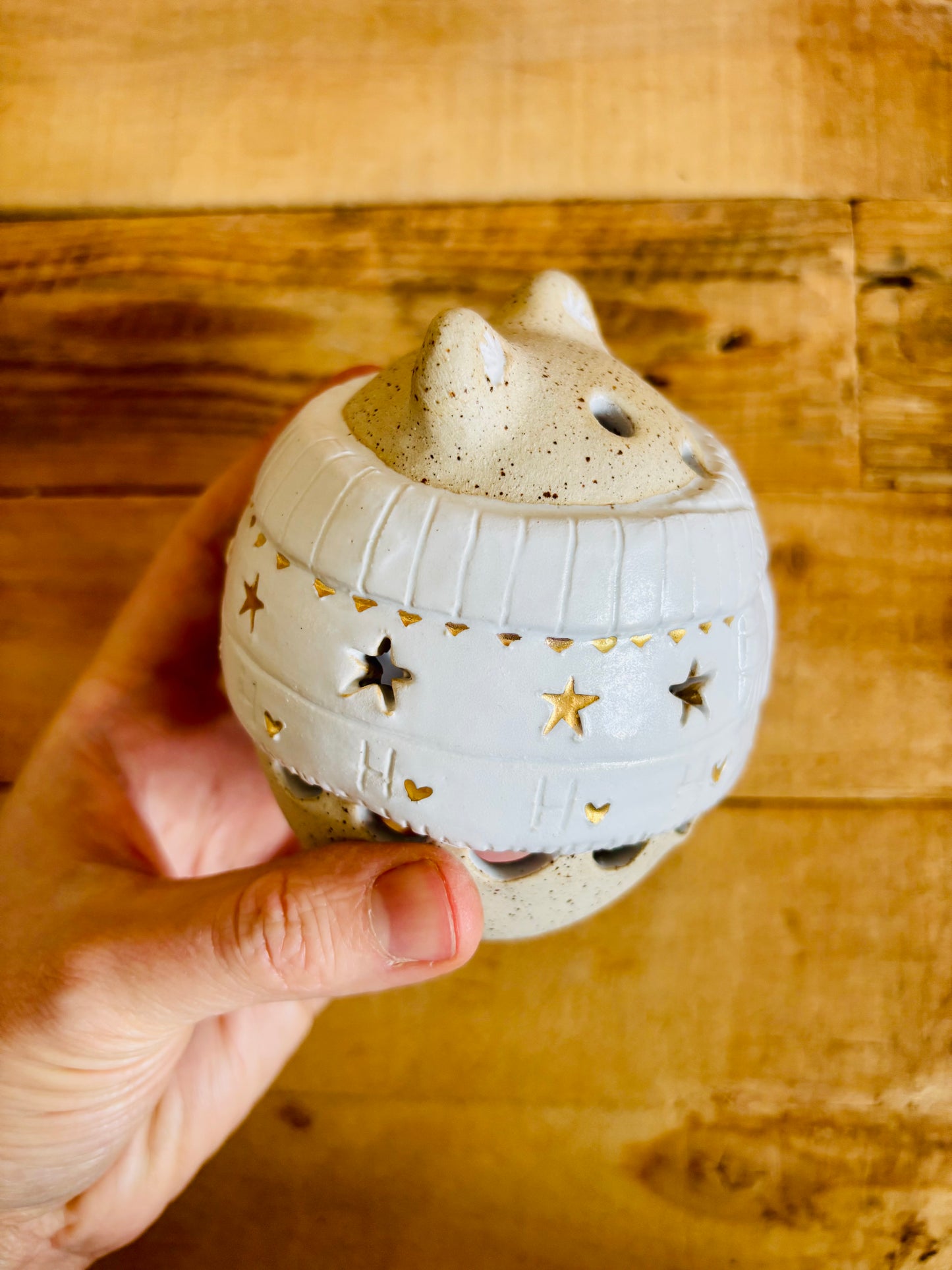 Ours polaire - photophore blanc et or 22