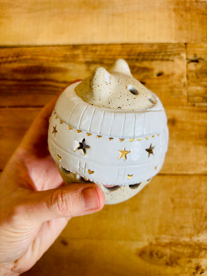 Ours polaire - photophore blanc et or 22