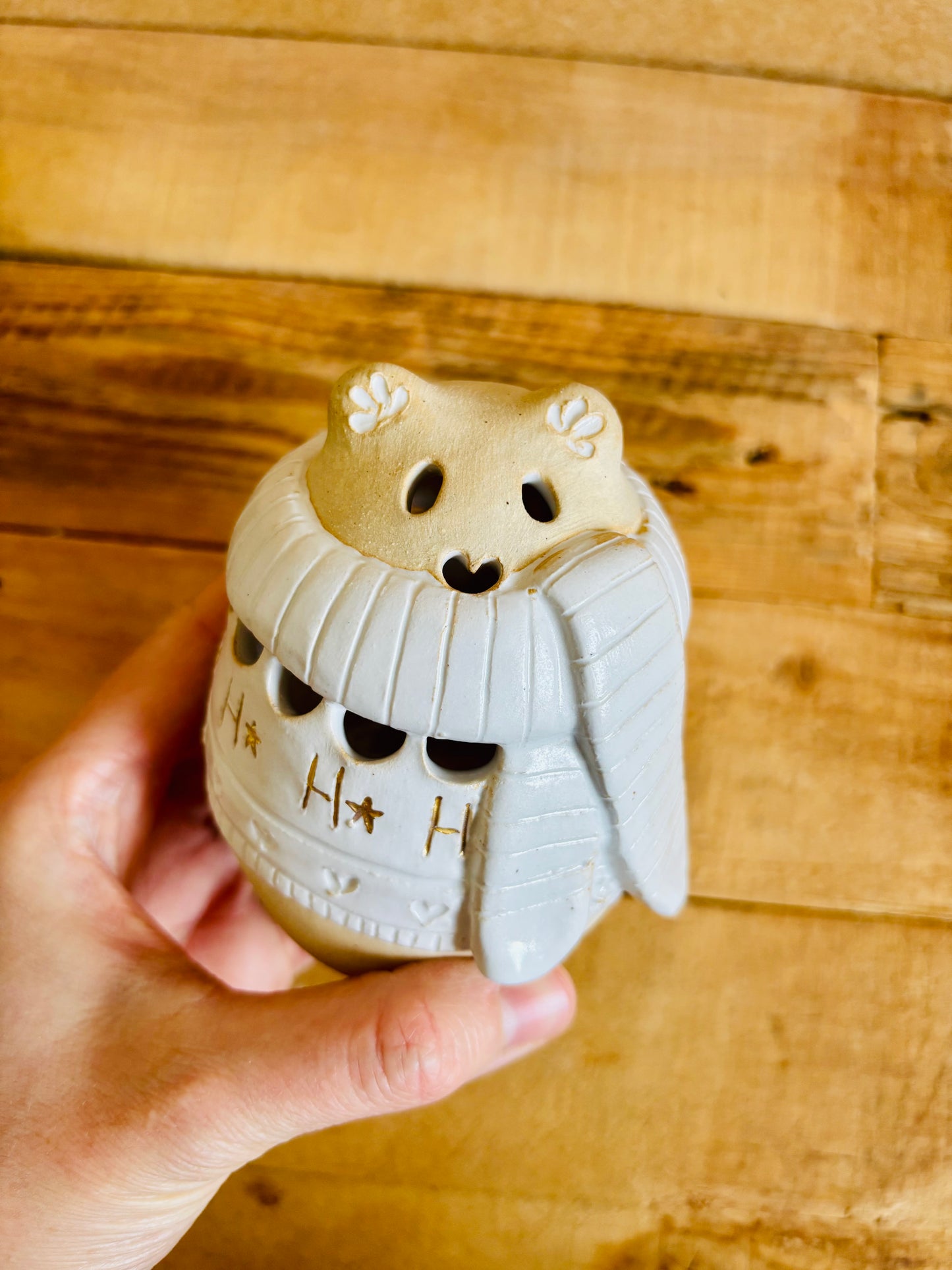 Ours polaire - photophore blanc et or 21