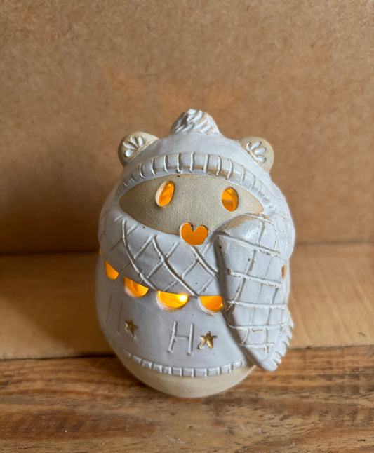 Ours polaire - photophore blanc et or 30