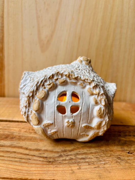 Maison Hobbit - photophore blanc 12