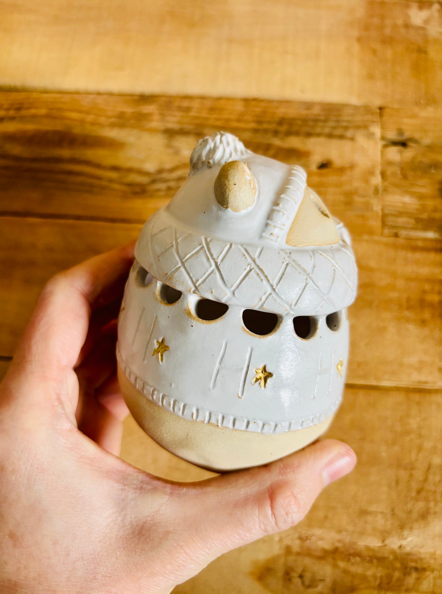 Ours polaire - photophore blanc et or 30