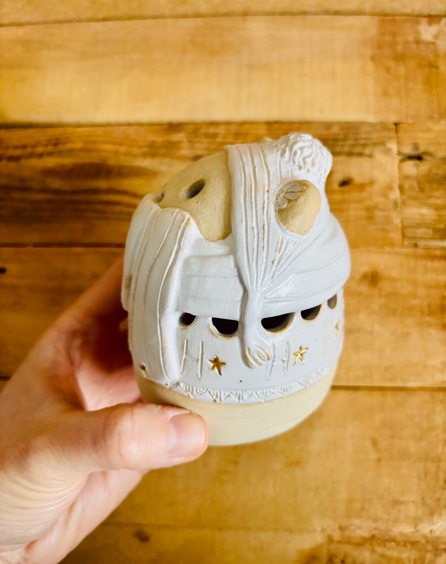 Ours polaire - photophore blanc et or 27