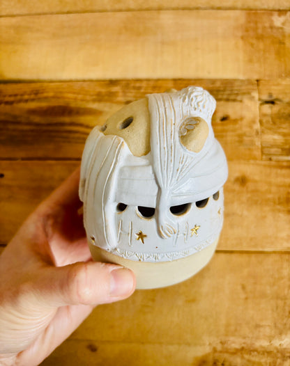 Ours polaire - photophore blanc et or 27