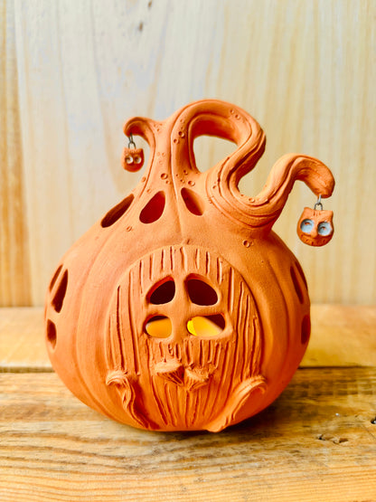 Maison citrouille - photophore orange 4