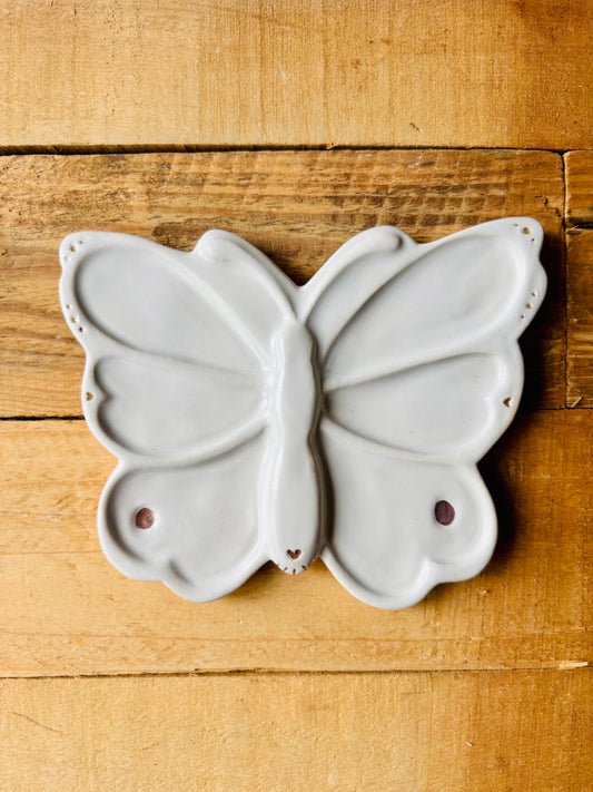 Papillon palette aquarelle blanche et or - 1