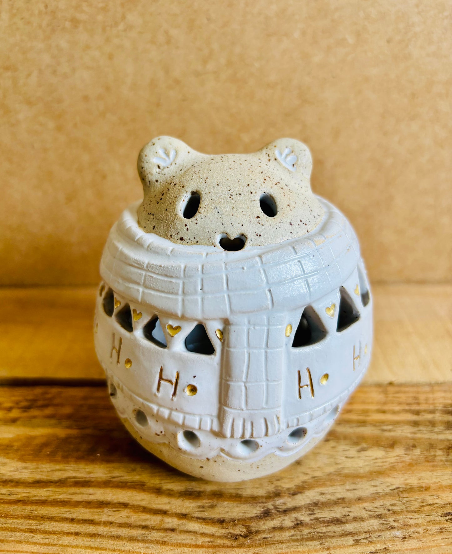 Ours polaire - photophore blanc et or 2