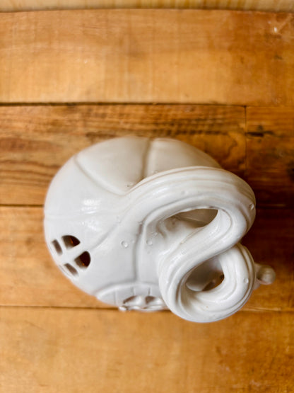 Maison citrouille - photophore blanc et or - imparfaite