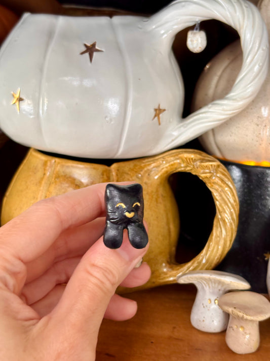Tasse petites citrouilles blanches - chat noir 4