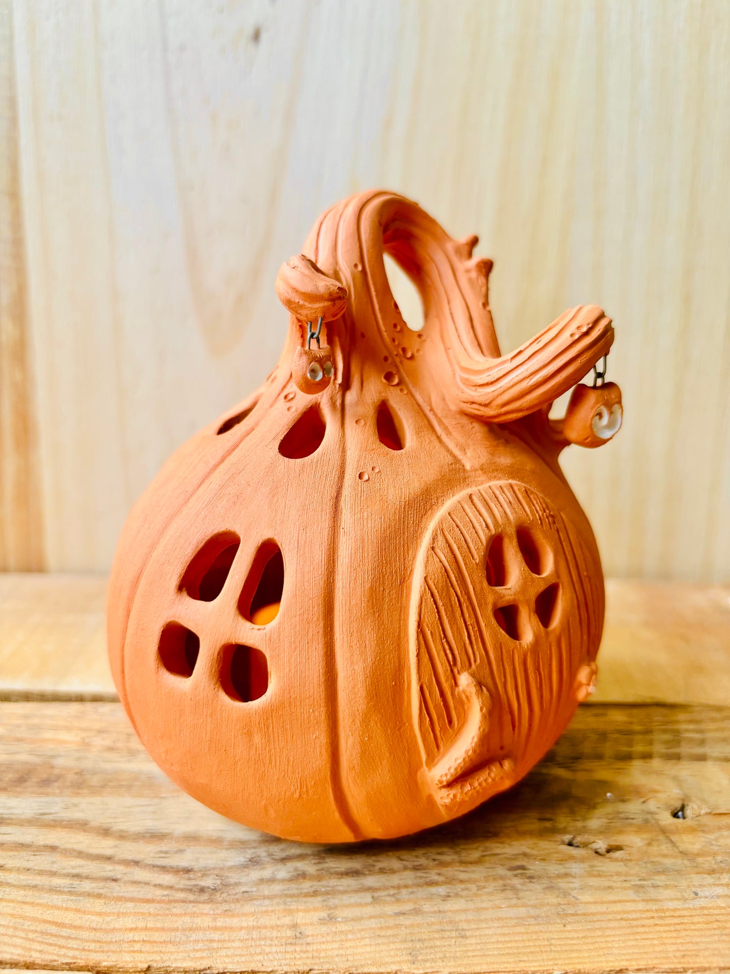 Maison citrouille - photophore orange 5