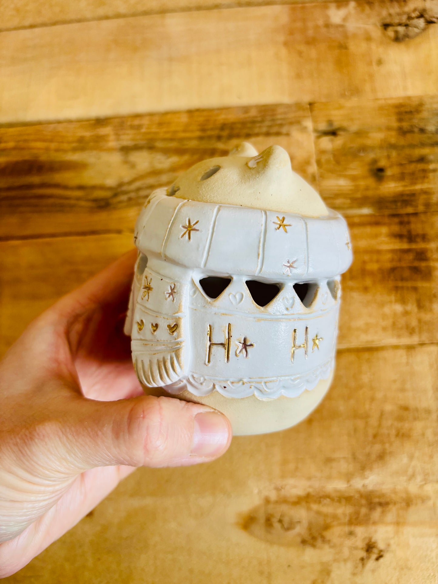 Ours polaire - photophore blanc et or 13