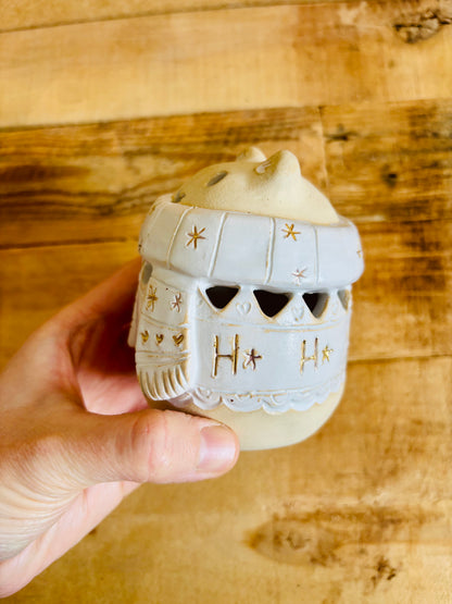 Ours polaire - photophore blanc et or 13