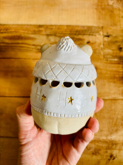 Ours polaire - photophore blanc et or 30